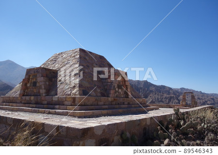 archaeologic ruins of Pucara de tilcara, in Jujuy, Argentina. desert landscape on Andes mountains archaeologic ruins of Pucara de tilcara, in Jujuy, Argentina. desert landscape on Andes mountains 89546343
