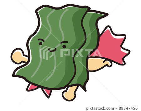 Illustration of seaweed hero character 89547456