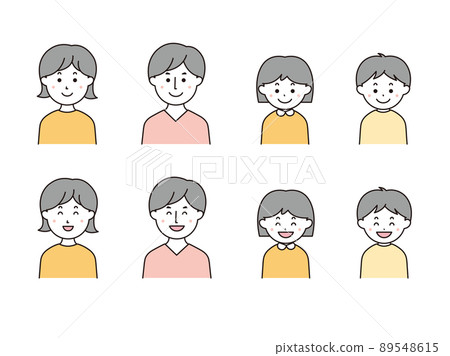 Upper body of parents and children Upper body of parents and children 89548615