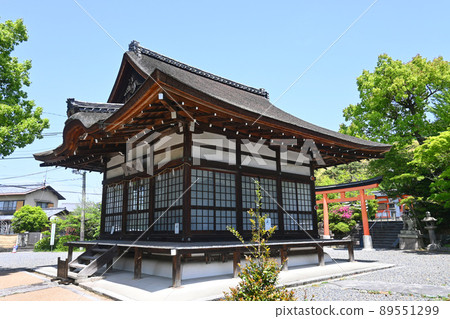 Uji Shrine worship hall and torii gate in Uji City, Kyoto Prefecture 89551299