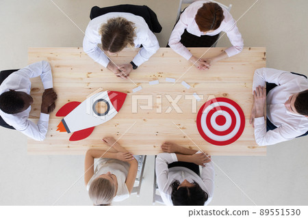 Business people rocket and target Business people rocket and target 89551530