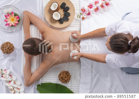 Woman at spa thai massage Woman at spa thai massage 89551587