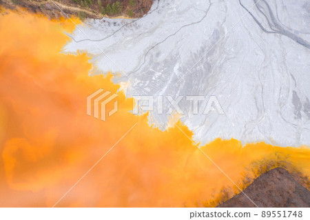 Aerial view of nature pollution by mining residuals Aerial view of nature pollution by mining residuals 89551748
