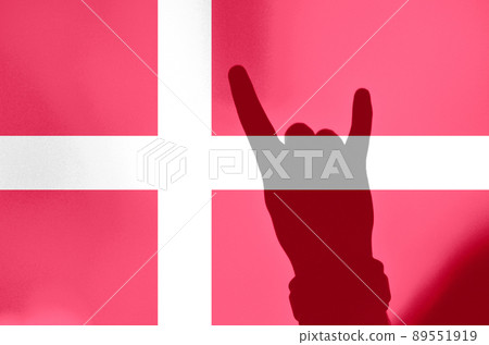 Football fans with blending Denmark flag Football fans with blending Denmark flag 89551919