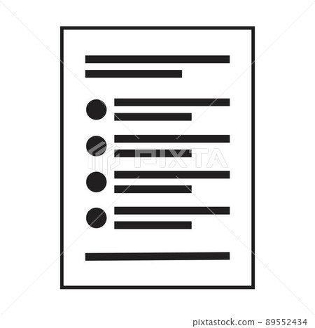 Task icon vector for business file data and documentation report in a glyph illustration 89552434