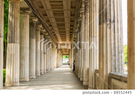 Doric Columns in the Colonnade Courtyard outside the Alte Nationalgalerie on Museum Island in Berlin Doric Columns in the Colonnade Courtyard outside the Alte Nationalgalerie on Museum Island in Berlin 89552445