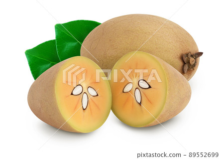 Sapodilla isolated on white background with clipping path and full depth of field Sapodilla isolated on white background with clipping path and full depth of field 89552699