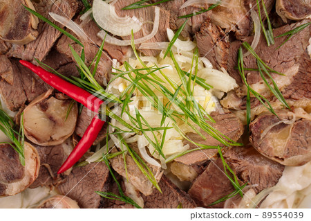 Portion of kazakh dish beshbarmak 89554039