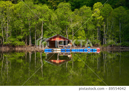 A floating fish farm on the island of Langkawi in Malaysia A floating fish farm on the island of Langkawi in Malaysia 89554042