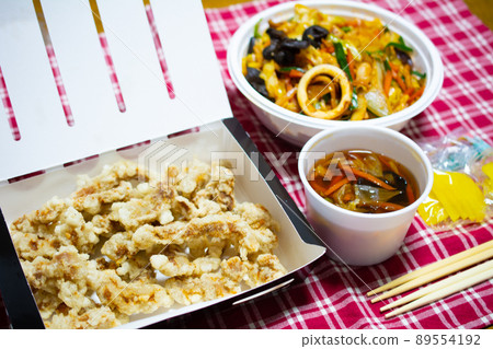 Korean food Tangsuyuk Korean style vinegared pork grilled champon Korean food Tangsuyuk Korean style vinegared pork grilled champon 89554192
