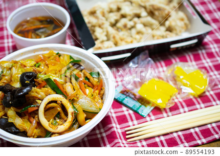 Korean food Yaki Champon Tangsuyuk Korean style vinegared pork Korean food Yaki Champon Tangsuyuk Korean style vinegared pork 89554193