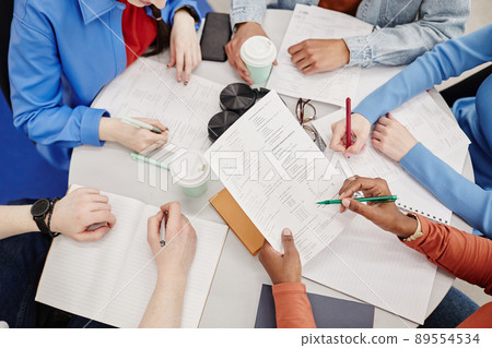 Group of Students Preparing for Exam Group of Students Preparing for Exam 89554534