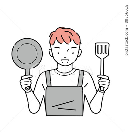 一個拿著炊具合影的男人 一個拿著炊具合影的男人 89556018