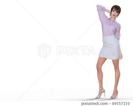 擺姿勢的日本女白領(全身) 擺姿勢的日本女白領(全身) 89557153