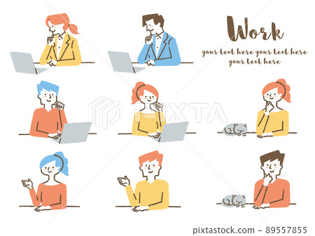 People who work at the desk_set_color 89557855