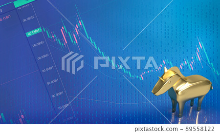 gold unicorn on business background  3d rendering 89558122