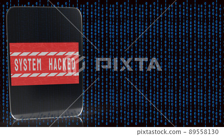 The tablet on digital background for system hacked for technology concept 3d rendering The tablet on digital background for system hacked for technology concept 3d rendering 89558130