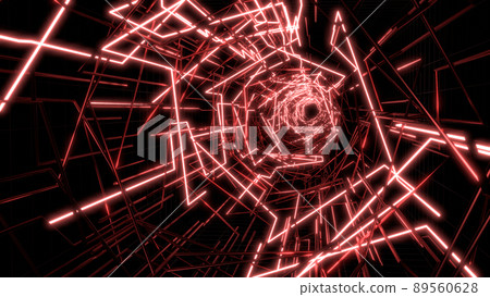 Grid Wireframe VJ Tunnel Red [There is another Ver] 89560628