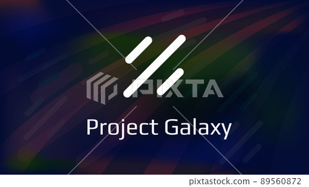 Project Galaxy GAL token cryptocurrency logo on dark colorful background. Credential infrastructure empowers brands to build better products in Web3. 89560872