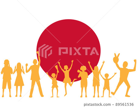 It is an illustration material of people who support Japan. 89561536