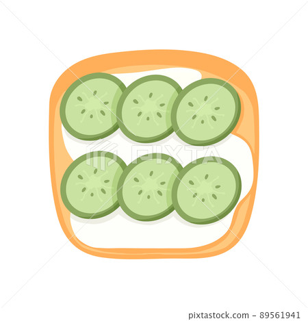 Sandwich with Cucumber and curd cheese. Toast with Vegetables. Vegetarian food. healthy breakfast Sandwich with Cucumber and curd cheese. Toast with Vegetables. Vegetarian food. healthy breakfast 89561941