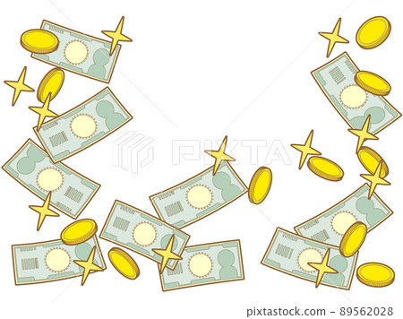 Glittering bills and gold coins (with main line) 89562028