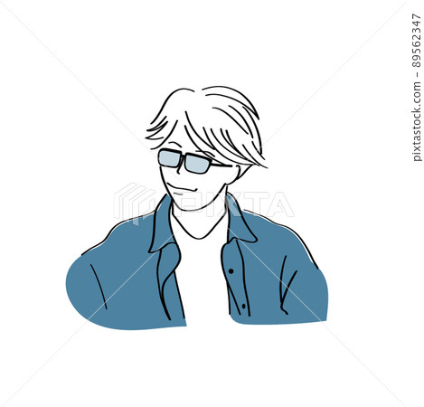 一個戴眼鏡的男人的插圖 89562347