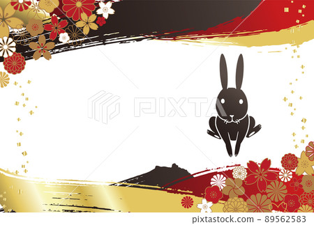 兔年新年賀卡兔子插圖 兔年新年賀卡兔子插圖 89562583