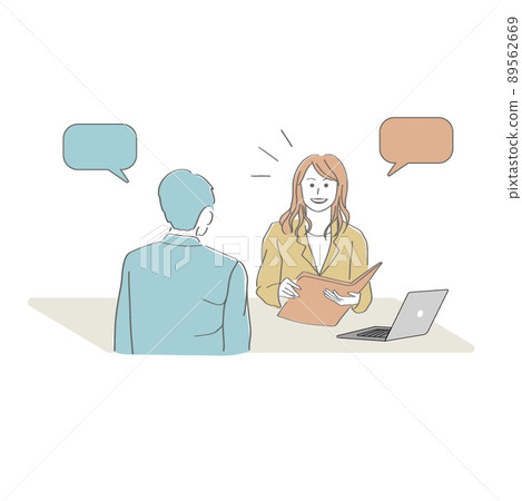 Women and men having work meetings Women and men having work meetings 89562669