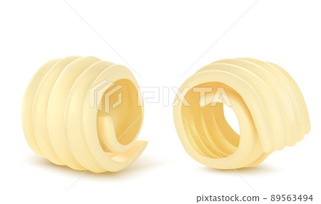 Butter curl or swirls 3d vector illustration 89563494