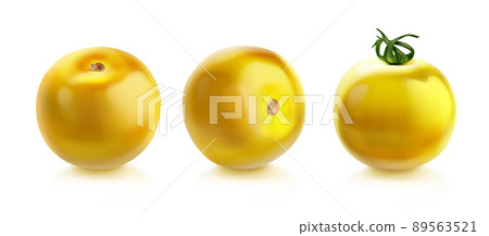 Tomato cherry, yellow tomatoes with green stalk Tomato cherry, yellow tomatoes with green stalk 89563521