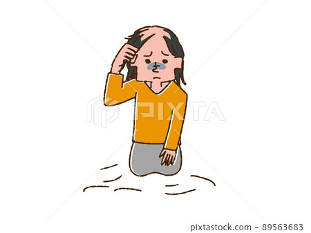 患有拔毛癖的女性患有各種精神疾病和症狀的人溫暖的手寫插圖 89563683