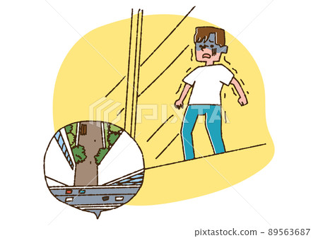 scared of heights clipart people