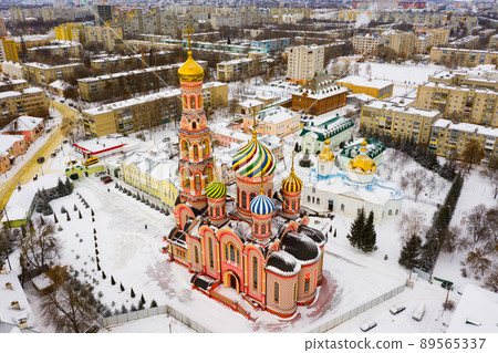 Aerial view of the Cathedral of the Ascension of the Lord in city of Tambov. Russia Aerial view of the Cathedral of the Ascension of the Lord in city of Tambov. Russia 89565337