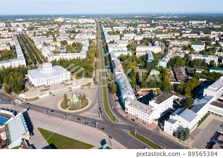 Aerial drone view of Dzerzhinsk city center Aerial drone view of Dzerzhinsk city center 89565384