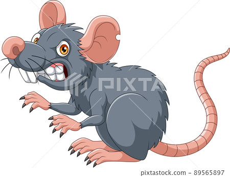 Cartoon rat with angry expression 89565897