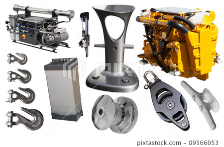 Set of yacht parts isolated on white 89566053