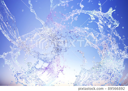 夏天藍天、太陽和海浪花 89566892