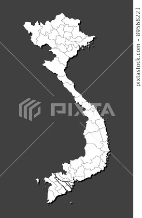 Vector map country Vietnam divided on regions Vector map country Vietnam divided on regions 89568221