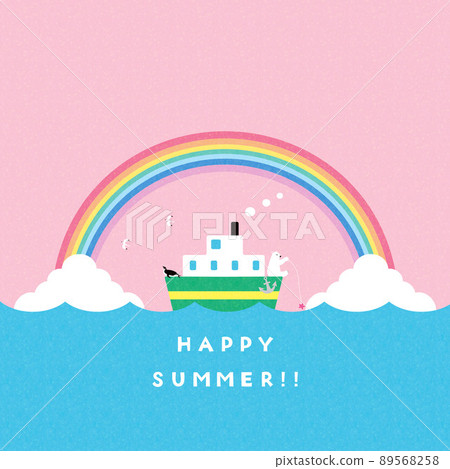 Summer illustration 2022 (ship) with letters 89568258