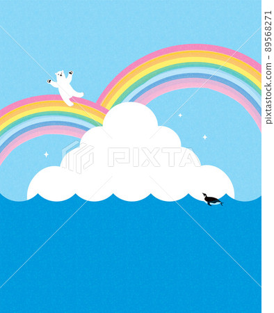 夏季插畫 2022（彩虹上的北極熊） 89568271