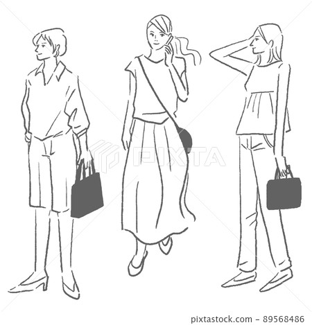 Fashion illustration women fashionable line art 89568486
