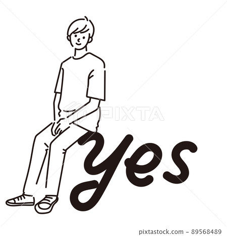 Yes Sit young male vector illustration Yes Sit young male vector illustration 89568489