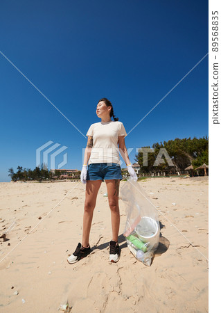 Collecting Trash on Earth Day 89568835