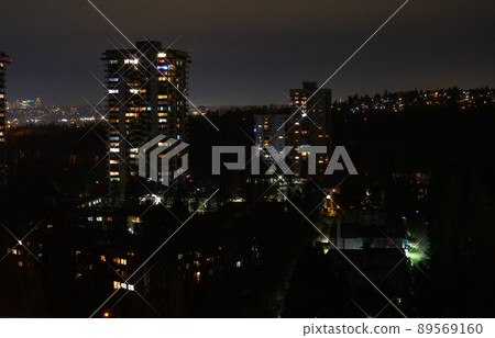 Night cityscape with light star effect image 89569160