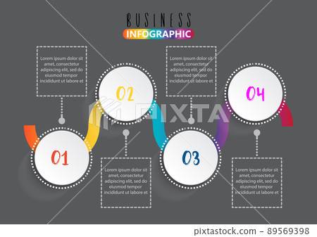 Infographic design vector and marketing icons can be used for workflow layout, diagram, annual report, web design. Business concept with 4 options, steps or processes. 89569398