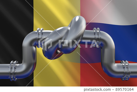 Energy sanctions against Russia. Conceptual 3D illustration Energy sanctions against Russia. Conceptual 3D illustration 89570164