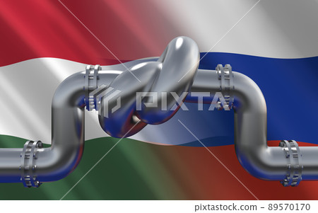 Energy sanctions against Russia. Conceptual 3D illustration 89570170