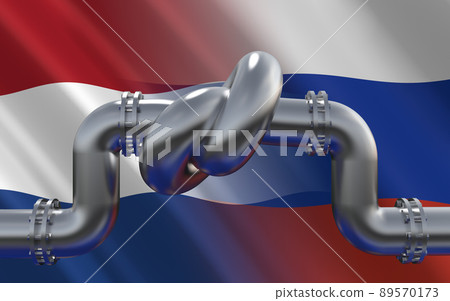 Energy sanctions against Russia. Conceptual 3D illustration 89570173