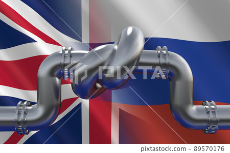 Energy sanctions against Russia. Conceptual 3D illustration 89570176